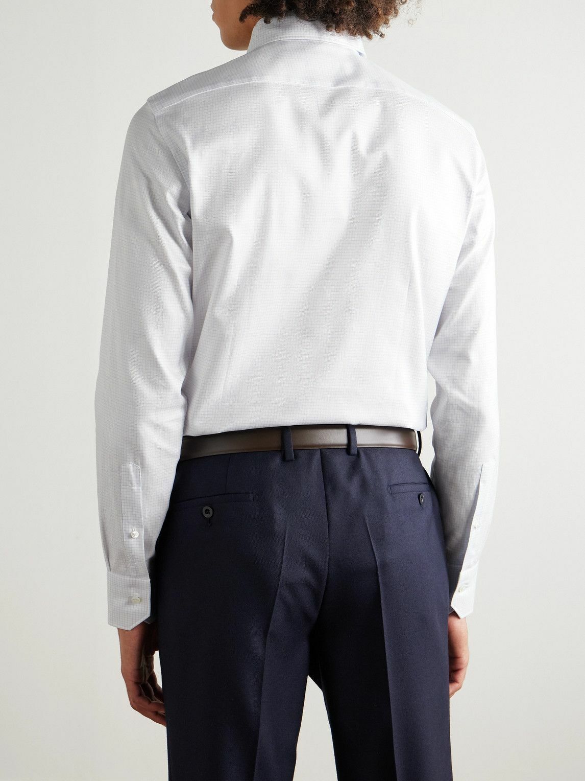 Zegna - Checked Cotton Shirt - White