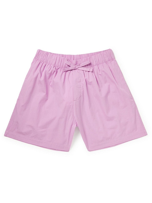 Photo: TEKLA - Organic Cotton-Poplin Drawstring Pyjama Shorts - Pink