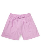 TEKLA - Organic Cotton-Poplin Drawstring Pyjama Shorts - Pink