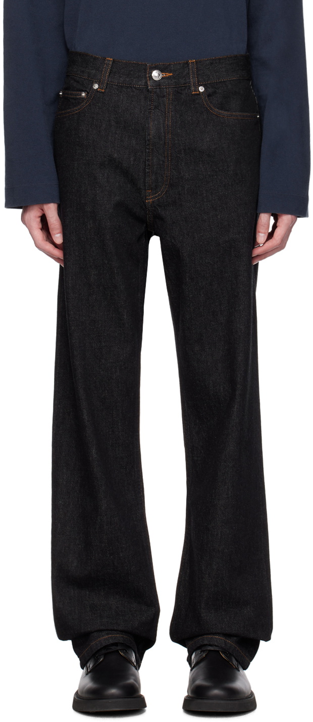 【関税&送料込】Jw Anderson Black Denim Wide-Leg Jeans A.P.C. Black JW Anderson Edition Willie Jeans A.P.C.