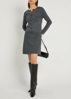 Paige Metallic Knit Mini Skirt Dark Grey