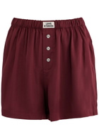 Love Stories James Satin Pyjama Shorts Burgundy