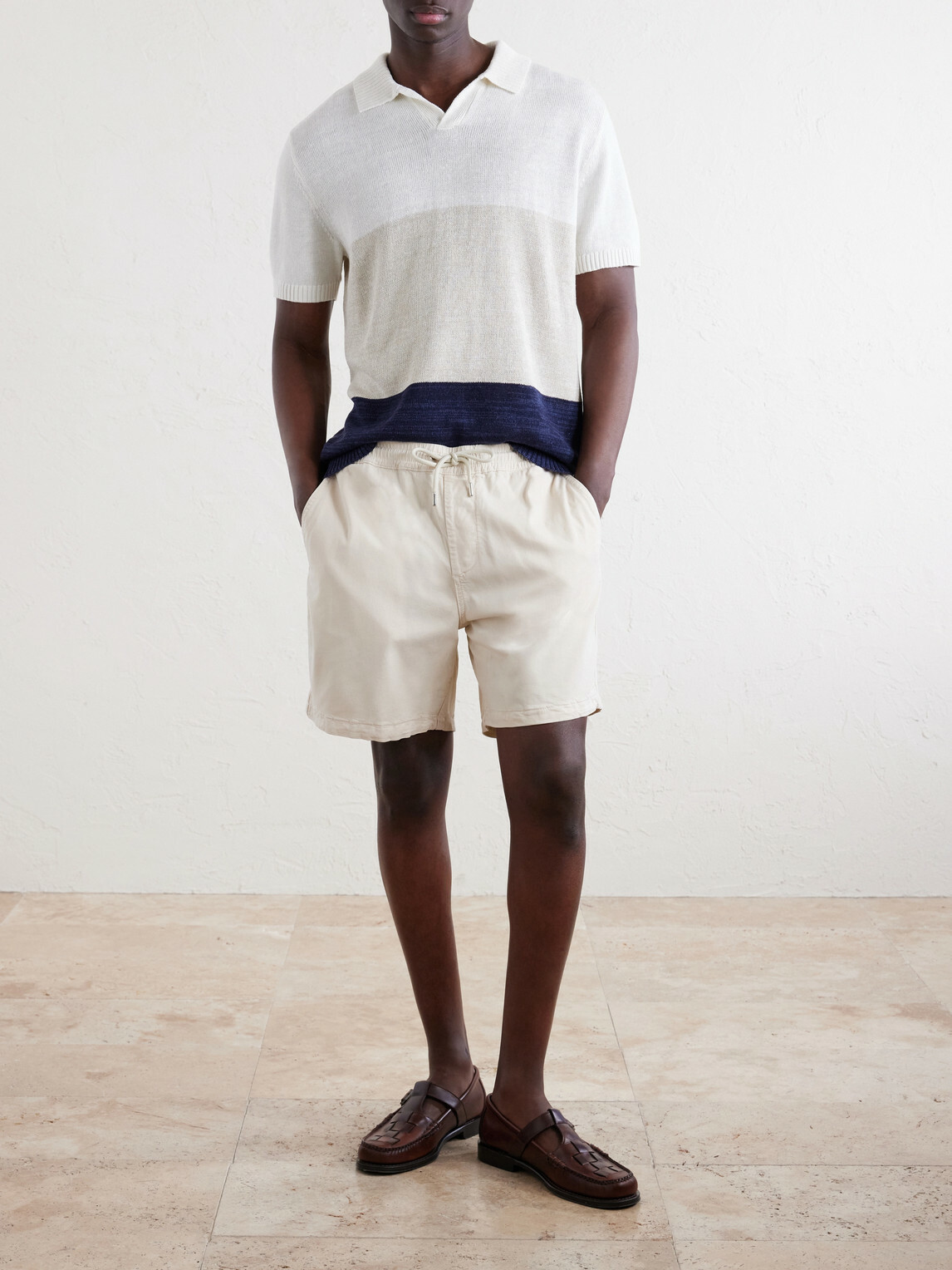 Onia - Linen, Silk and Cotton-Blend Polo Shirt - Neutrals