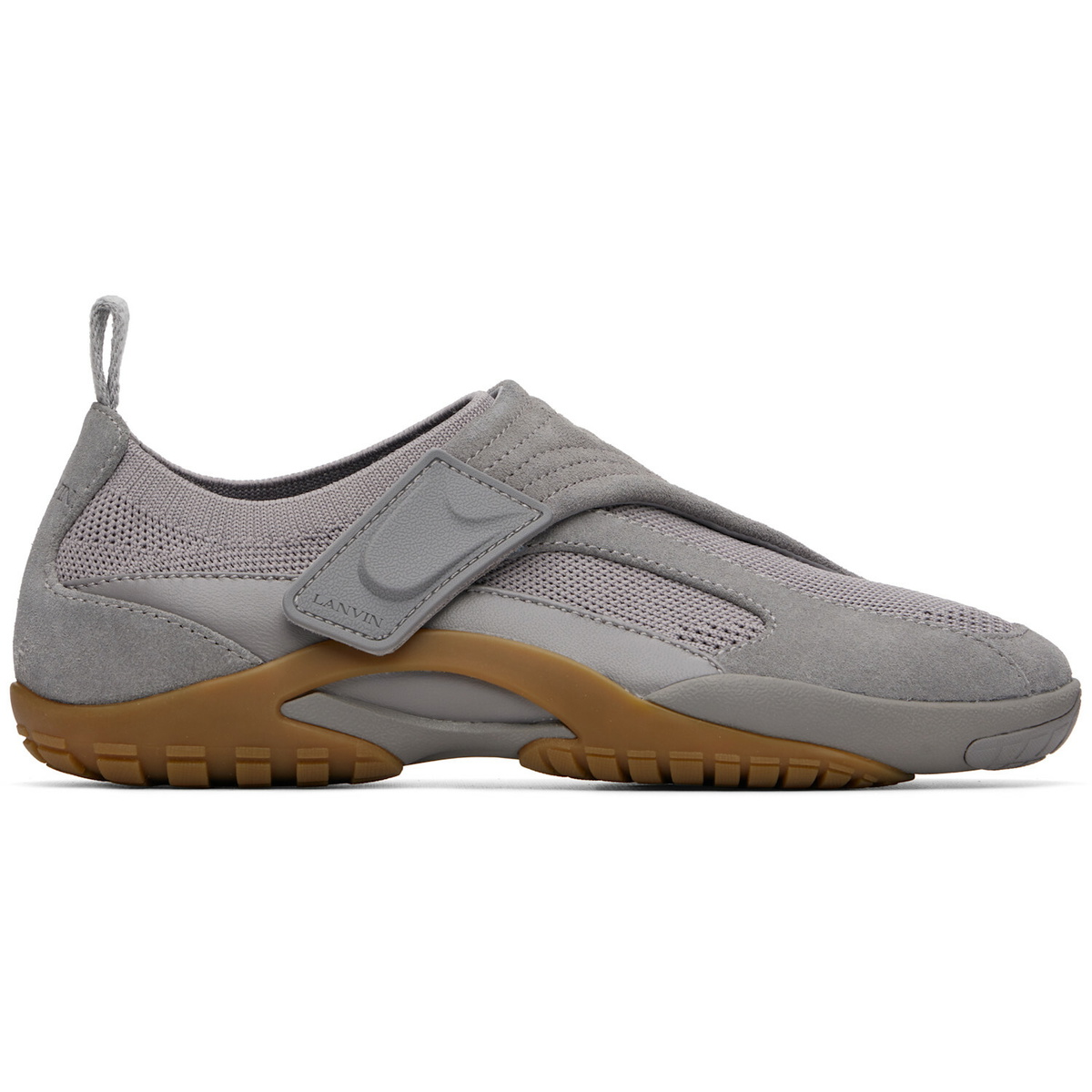 Lanvin Gray LNV1 Knit & Suede Sneakers