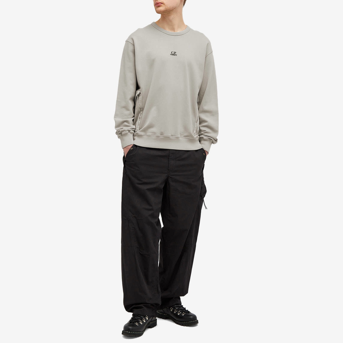 C.P. Company Men's Pocket Crew Sweat in Drizzle C.P. Company