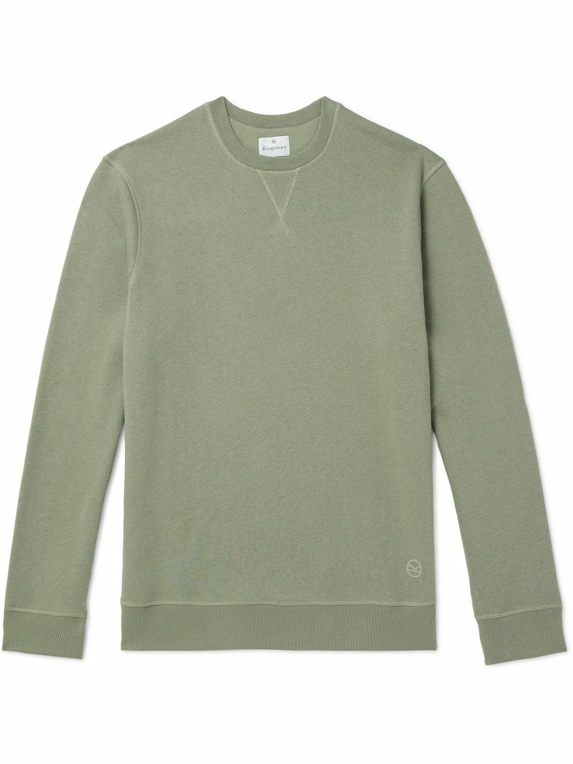 Kingsman - Logo-Embroidered Cotton and Cashmere-Blend Jersey Sweatshirt - Green