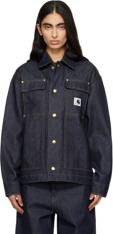 Photo: Carhartt Work In Progress Navy OG Arctic Denim Jacket