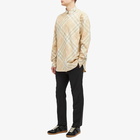 Burberry Men's EKD Logo Check Shirt in Flax Check