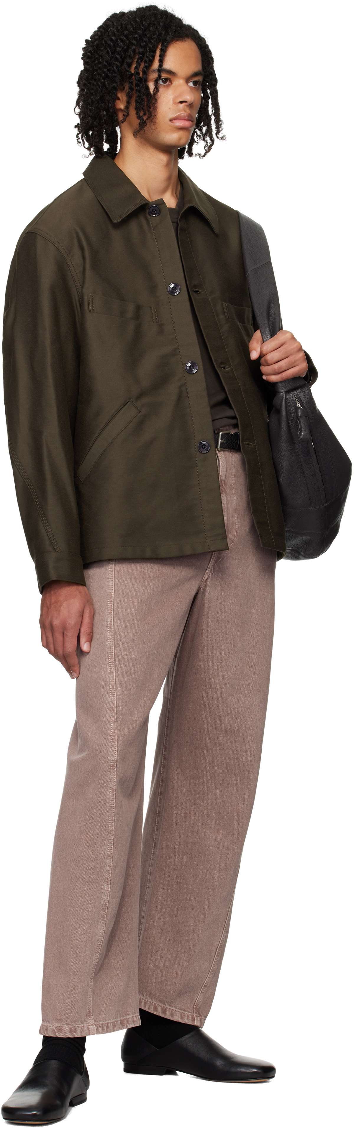 LEMAIRE Brown Twisted Sleeve Workwear Jacket Lemaire