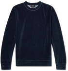 A.P.C. - Band Cotton-Blend Velour Sweatshirt - Blue