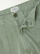Hartford - Fatigue Straight-Leg Herringbone Cotton Trousers - Green