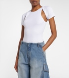 Alaïa Layered ribbed-knit jersey top