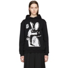 McQ Alexander McQueen Black and White Glitch Bunny Classic Hoodie