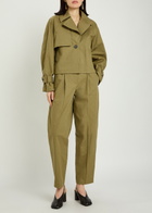 Joseph Paver Tapered-leg Cotton Trousers Green