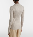 Toteme Ribbed-knit cashmere and silk cardigan