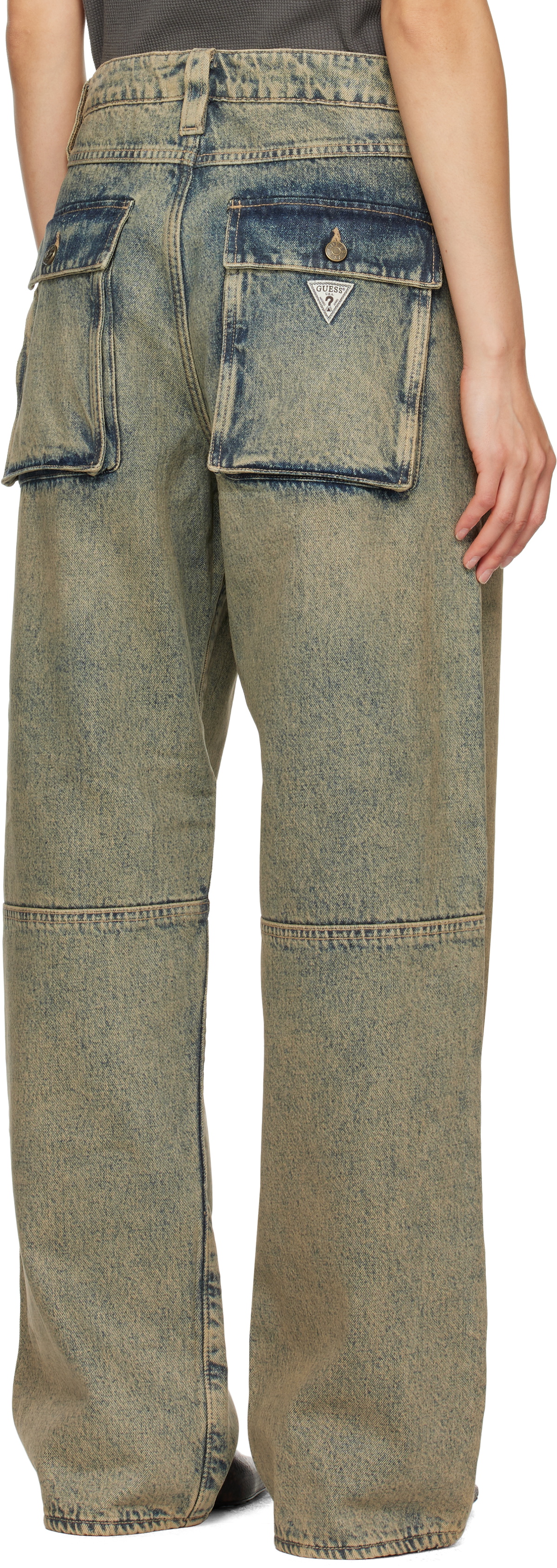 GUESS USA Blue Flannel Lined Relaxed Jeans