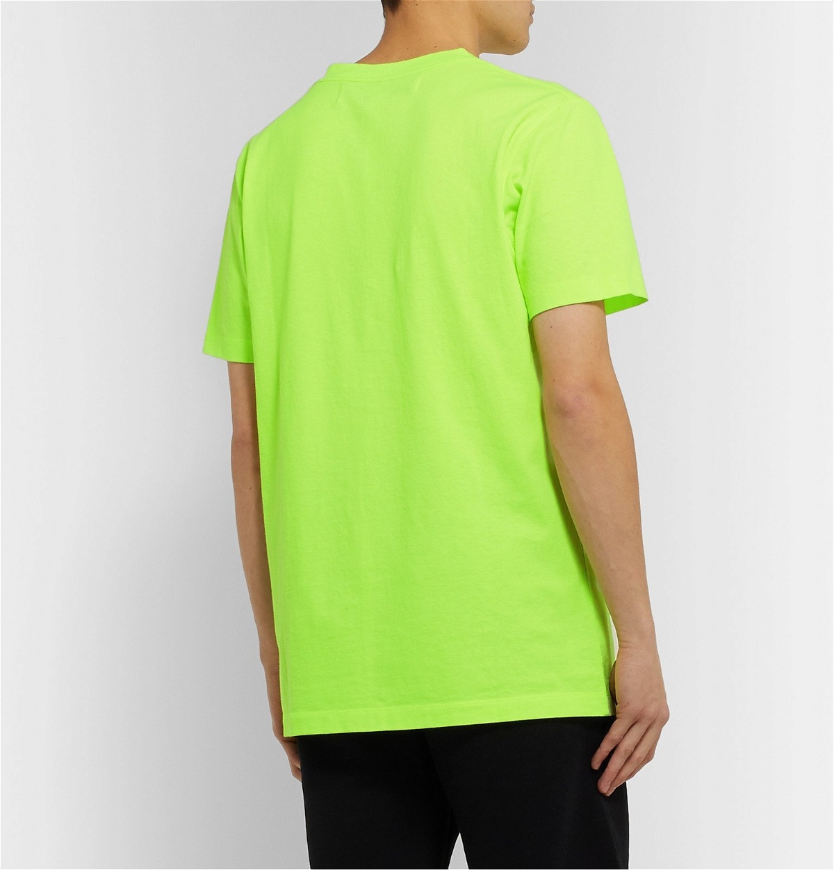 - Slim-Fit Logo-Print Cotton-Jersey T-Shirt - Yellow Off-