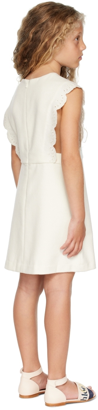 Chloé Kids embroidered sleeveless dress - White