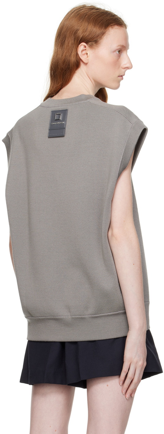 Wooyoungmi Gray Leather Patch Vest