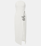 David Koma Crystal-embellished cady midi dress