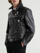 Enfants Riches Déprimés - Sid Cropped Studded Embellished Leather Jacket - Black