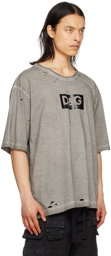Dolce & Gabbana Gray Distressed T-Shirt