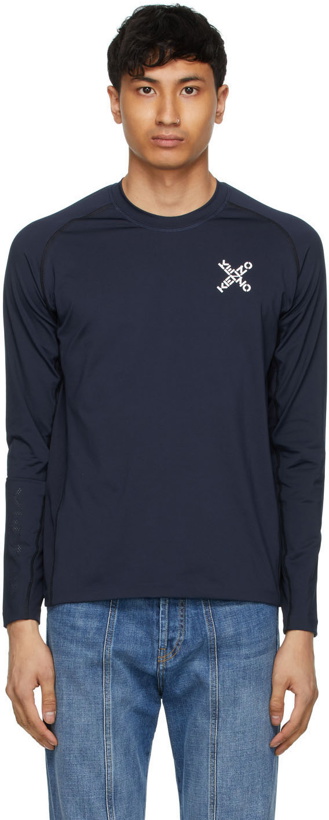 Photo: Kenzo Navy Slim-Fit Sport Long Sleeve T-Shirt
