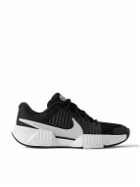 Nike Tennis - GP Challenge Pro Rubber-Trimmed Faux Leather and Mesh Sneakers - Black