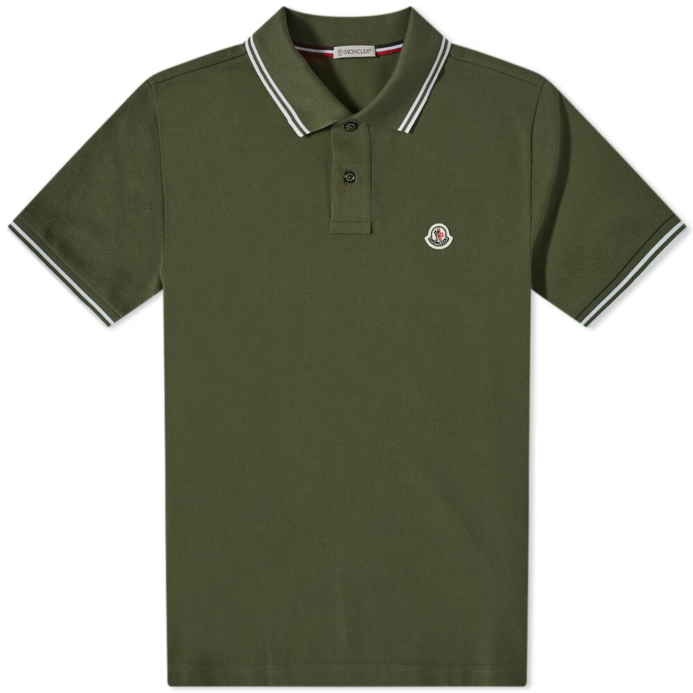 Moncler Men's Classic Logo Polo Shirt in Green Moncler