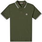 Moncler Men's Classic Logo Polo Shirt in Green