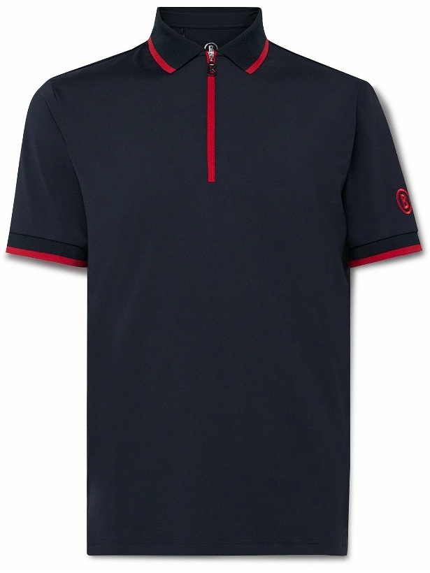 Photo: Bogner - Cody Contrast-Tipped Stretch-Jersey Golf Polo Shirt - Blue