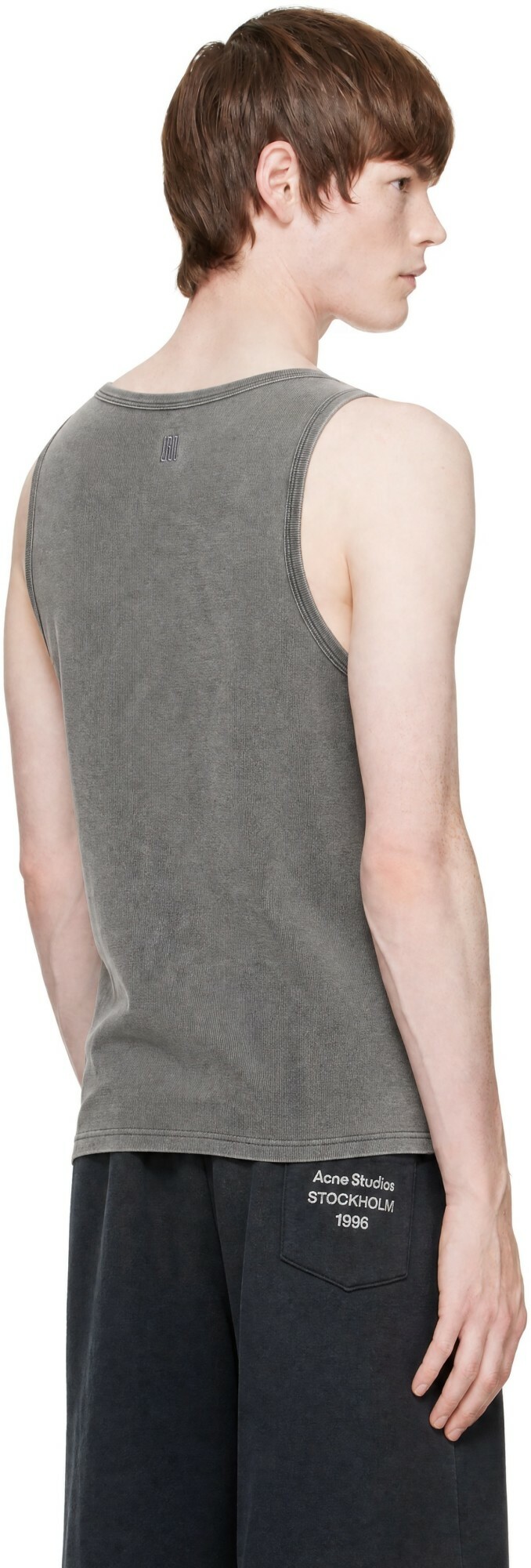 LGN Louis Gabriel Nouchi Gray Asymmetrical Cutout Tank Top