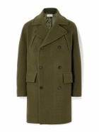 Officine Générale - Amir Double-Breasted Brushed Wool-Blend Coat - Green