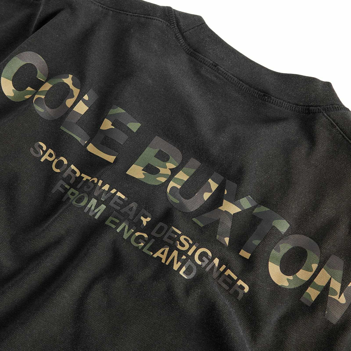 END. x Cole Buxton Camo Sportswear T-Shirt in Vintage Black