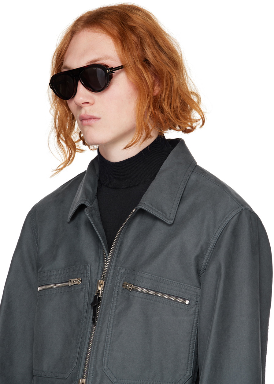 TOM FORD Tortoiseshell ClipOn Sunglasses TOM FORD