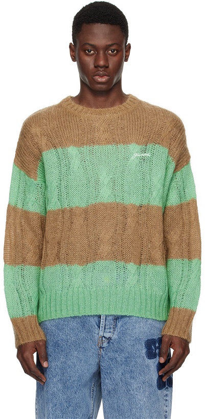 Photo: GANNI Brown & Green Striped Sweater