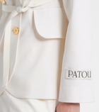 Patou Double-breasted belted wool-blend blazer