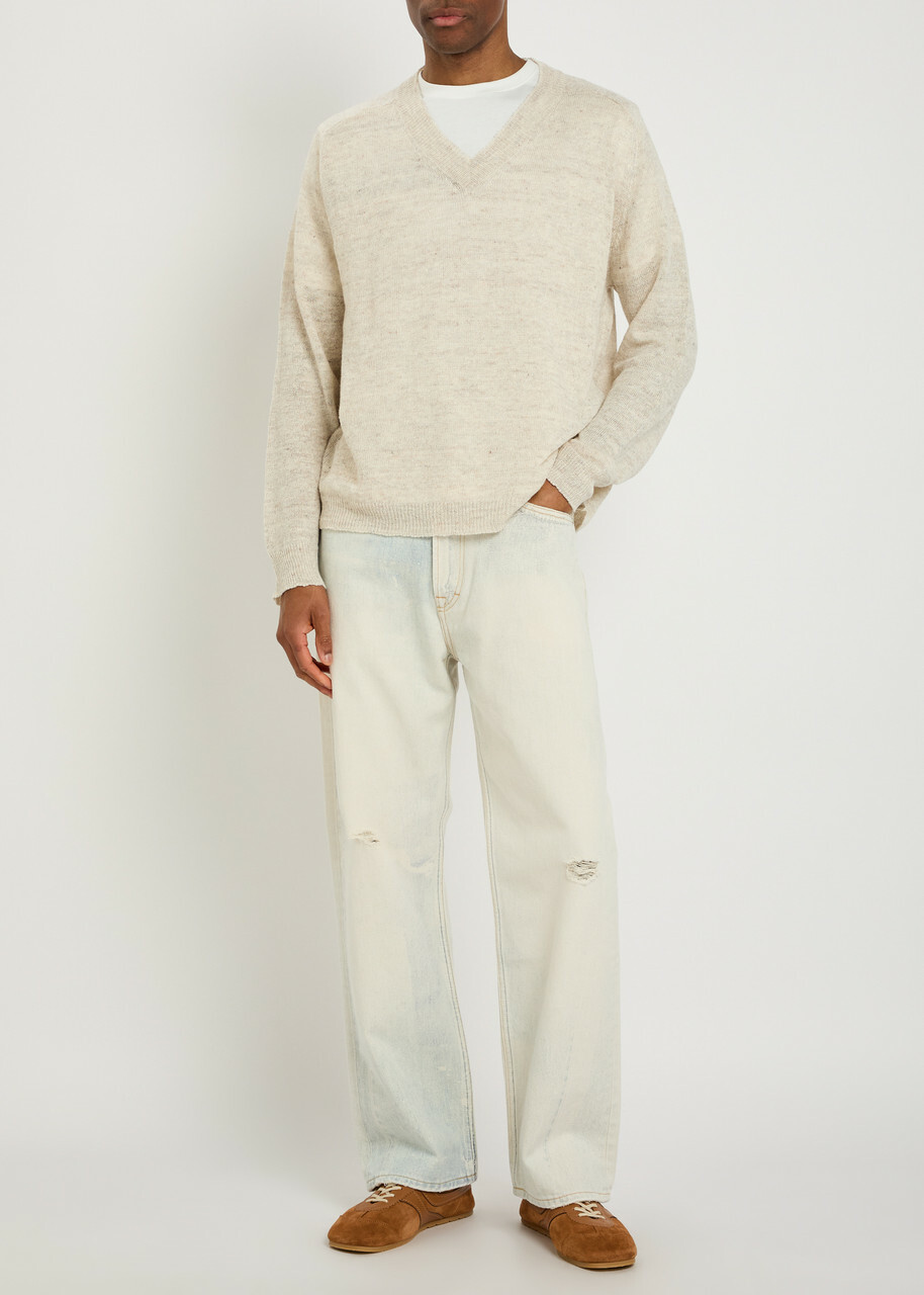 Our Legacy Rue Fine-knit Linen-blend Jumper Ivory