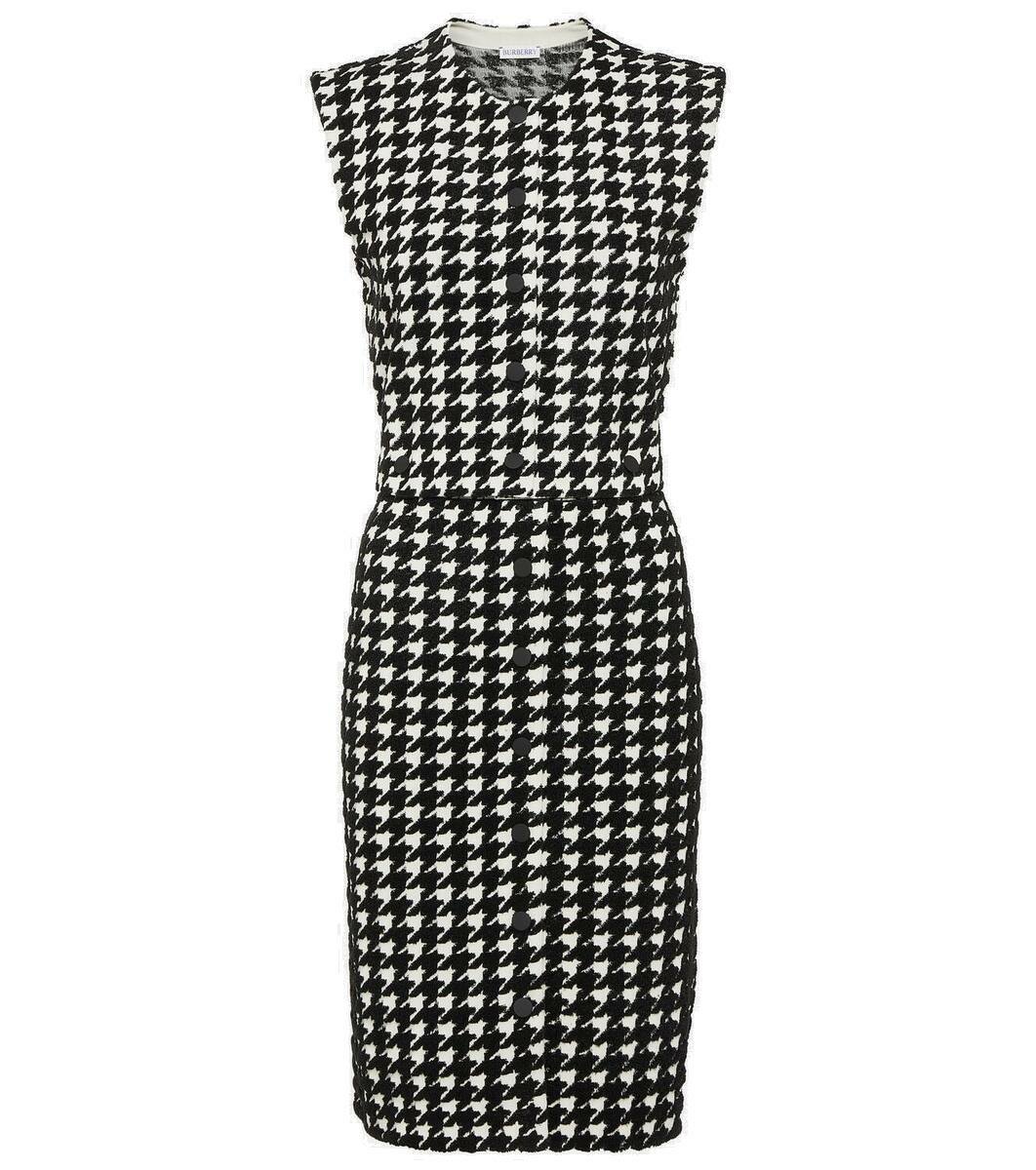 BURBERRY - Check Motif Silk Dress Burberry