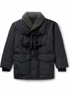 Norbit by Hiroshi Nozawa - Boa Shawl-Collar Fleece-Trimmed Quilted Shell Down Jacket - Black