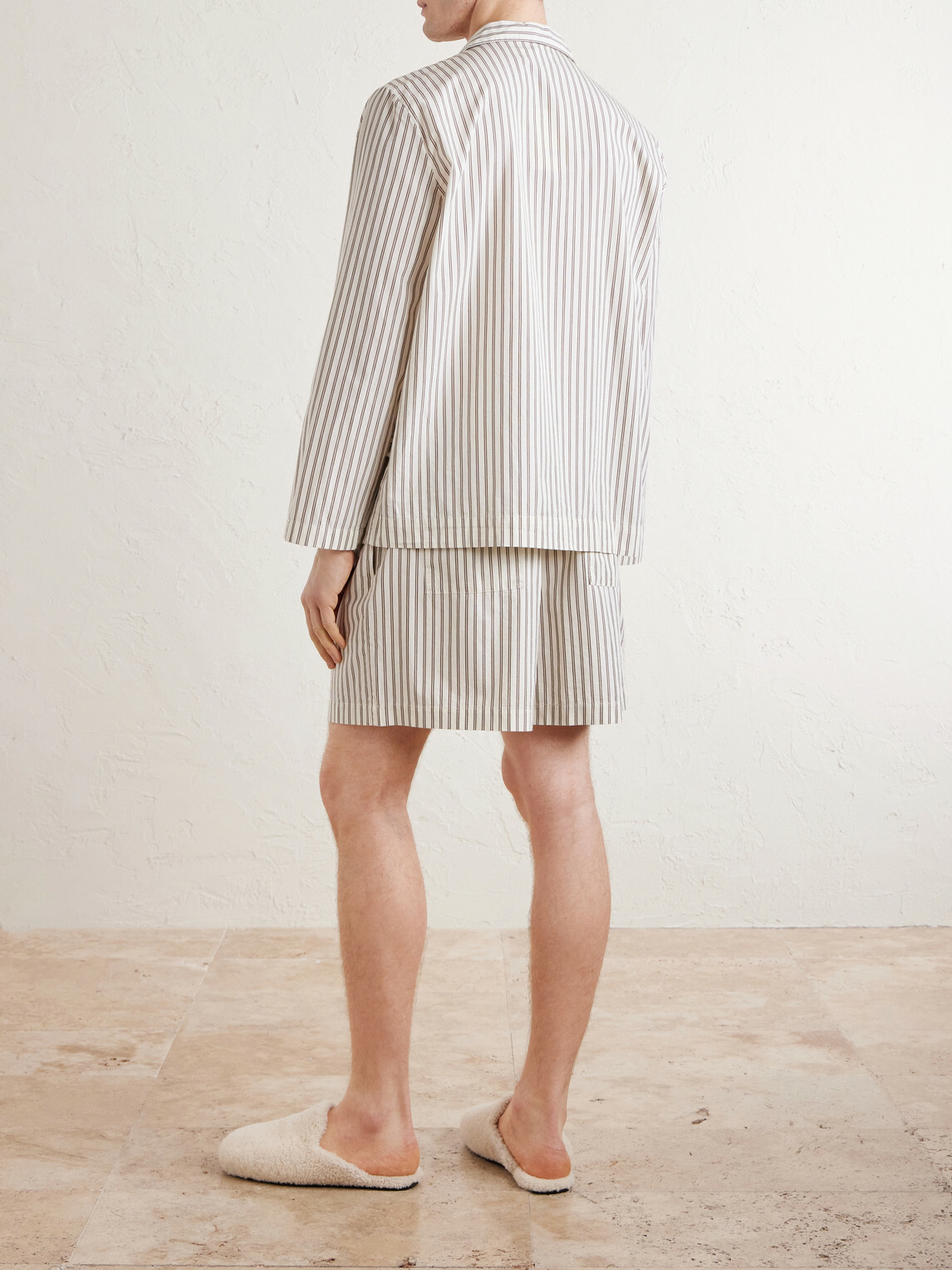 TEKLA - Striped Cotton-Poplin Pyjama Set - Neutrals