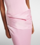 Alex Perry Draped satin crêpe bustier gown
