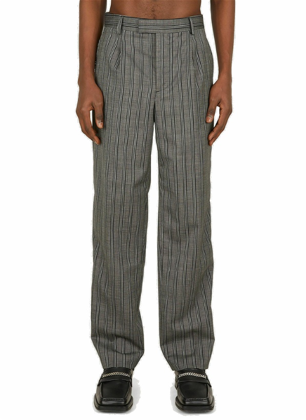 Photo: Striped Tuxedo Pants in Grey