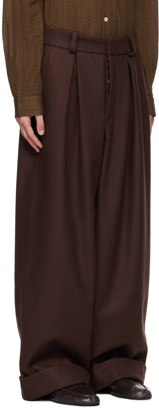 King & Tuckfield Brown Roll Cuff Chino Trousers