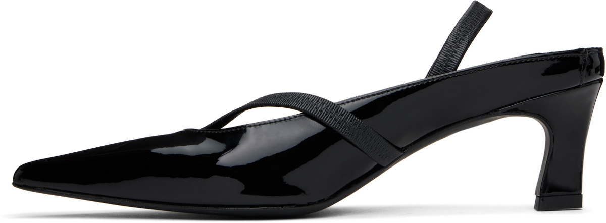 Justine Clenquet Black Sofia Slingback Heels