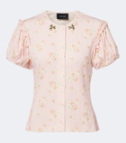 Simone Rocha Crystal-embellished floral cotton cardigan