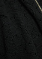 Vowels Open-knit Cotton and Cashmere-blend Cardigan Black