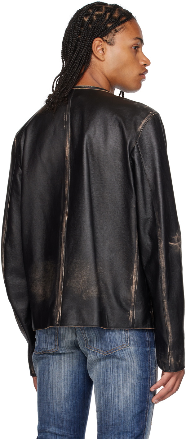 DIESEL 2023AW L-Met DIESEL ロゴ レザー ジャケット Diesel Black L-Met Leather Jacket Diesel