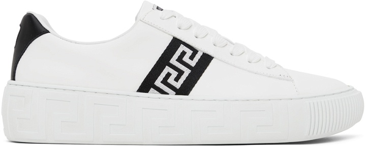 Photo: Versace White & Black Greca Sneakers