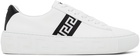 Versace White & Black Greca Sneakers